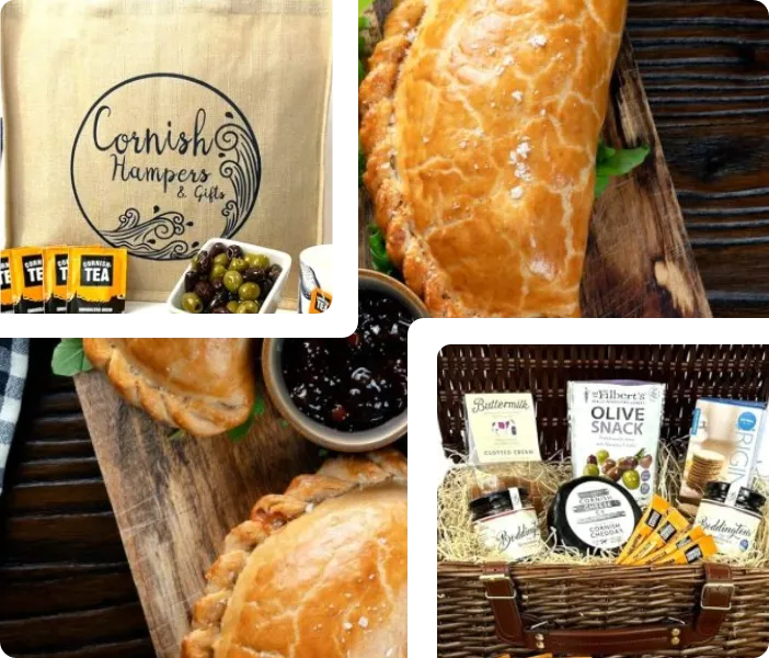 A display of artisan Cornish foods used in our hampers