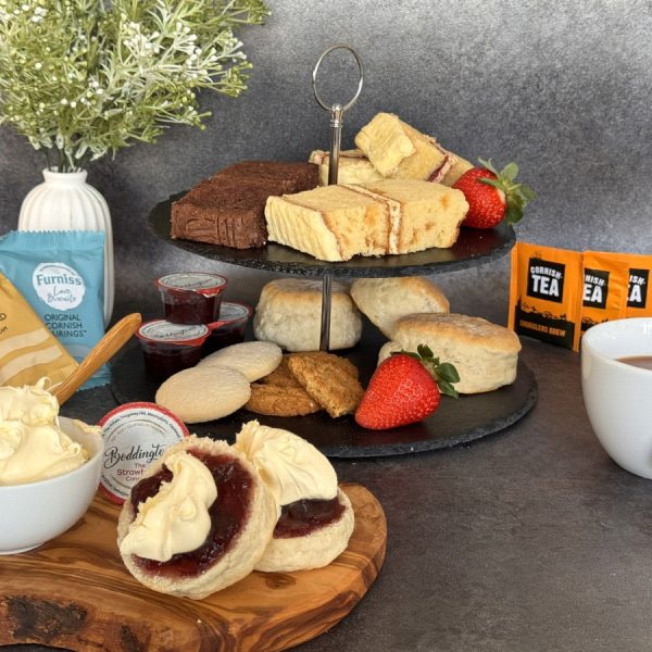 Luxury cream tea with biscuits and tea for four people