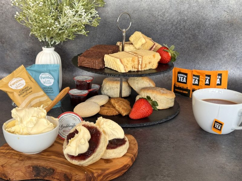 Luxury cream tea with biscuits and tea for four people